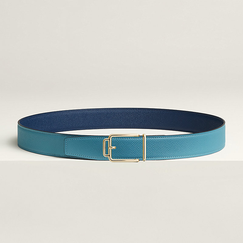 Volte-face reversible belt buckle & Reversible leather strap 32 mm