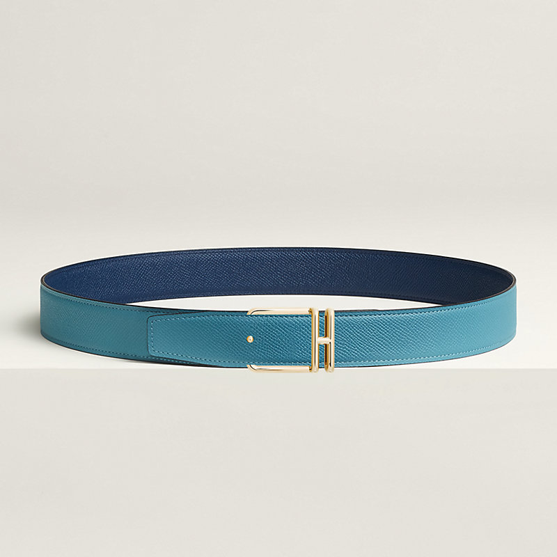 Volte-face reversible belt buckle & Reversible leather strap 32 mm