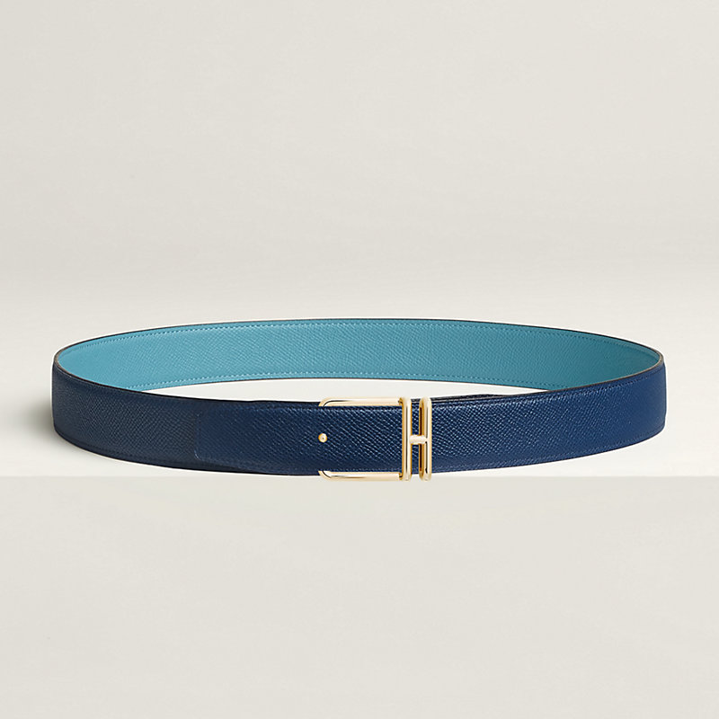Volte-face reversible belt buckle & Reversible leather strap 32 mm