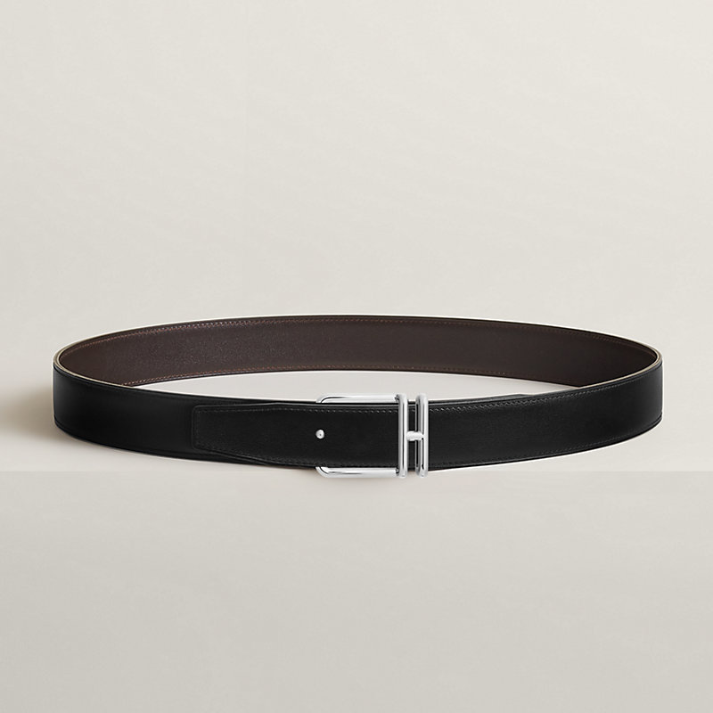 Volte-face reversible belt buckle & Reversible leather strap 32 mm