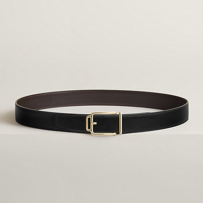 Volte-face reversible belt buckle & Reversible leather strap 32 mm