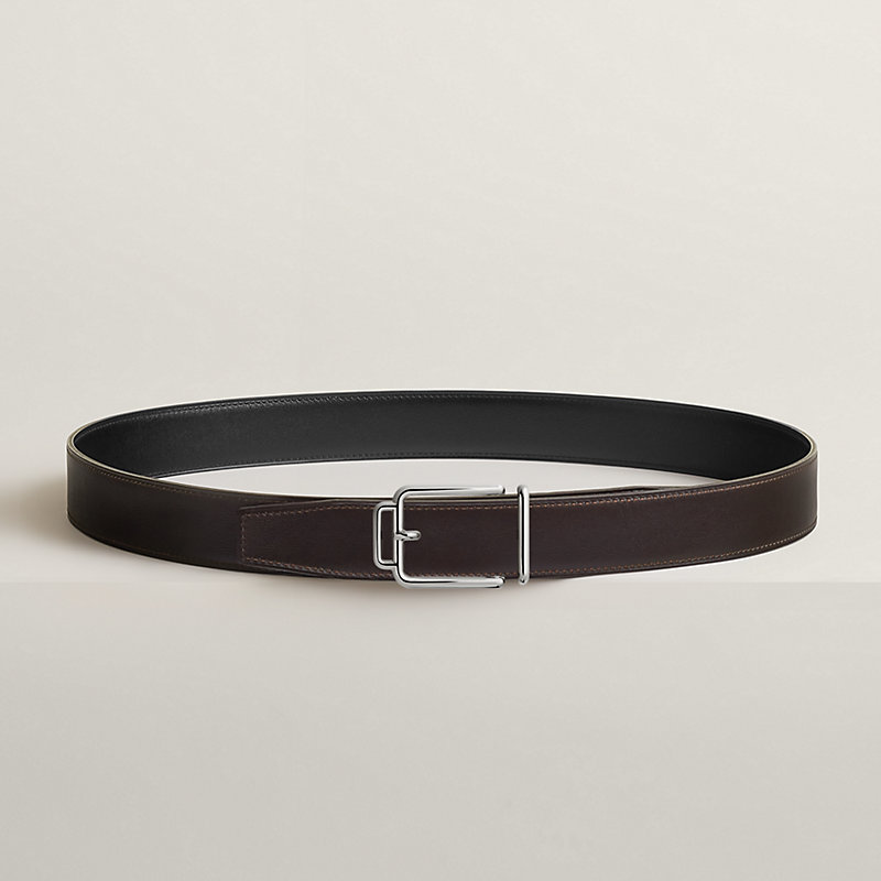 Volte-face reversible belt buckle & Reversible leather strap 32 mm