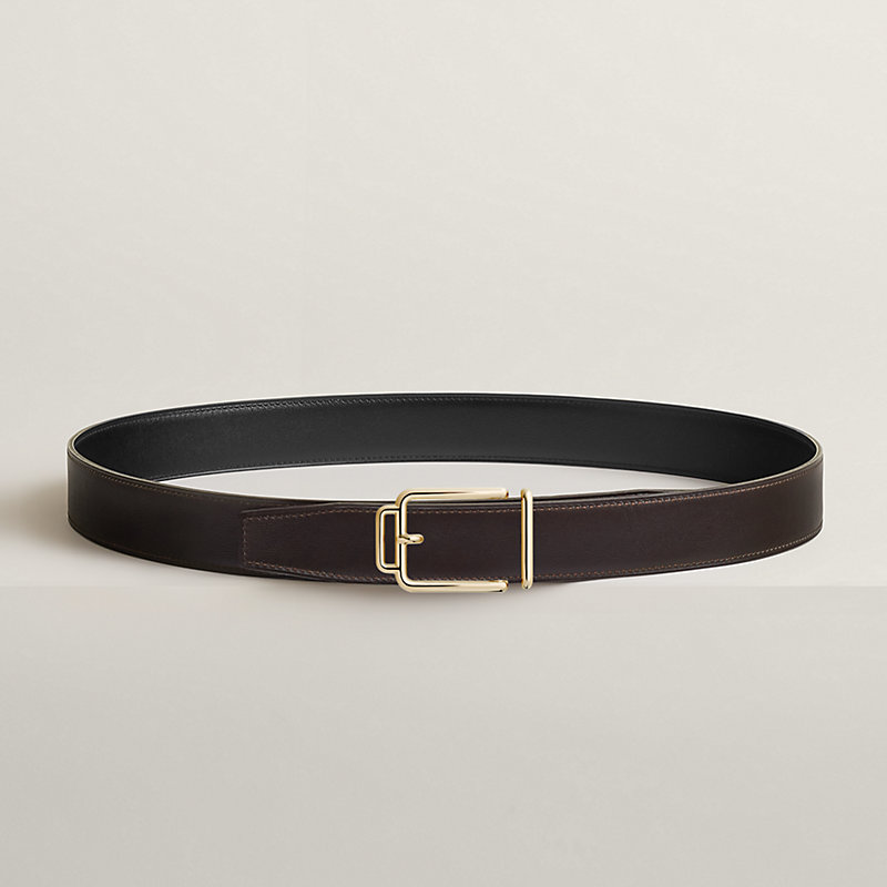 Volte-face reversible belt buckle & Reversible leather strap 32 mm