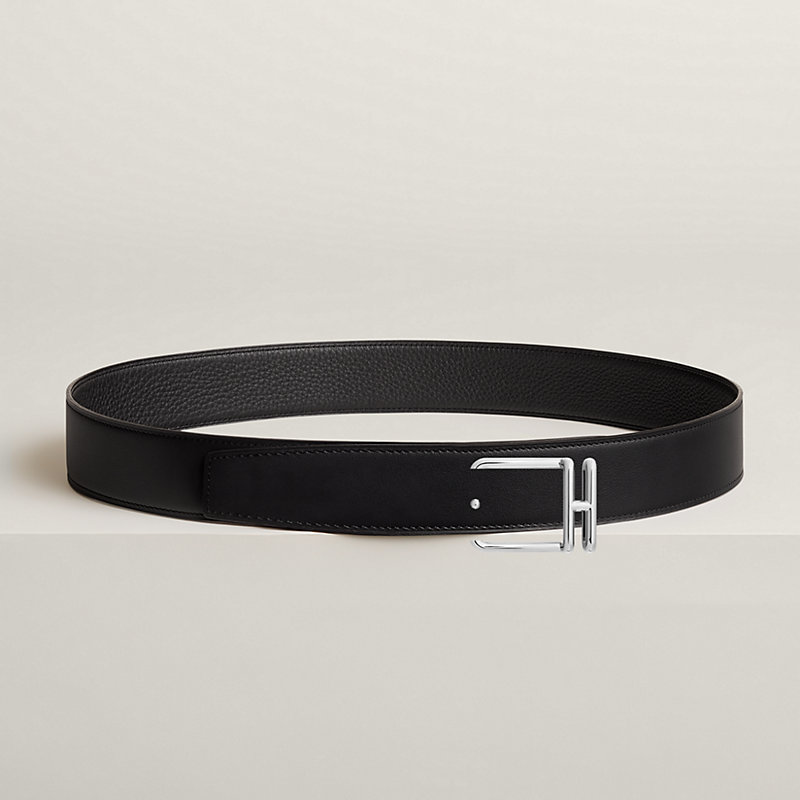Volte-face reversible belt buckle & Reversible leather strap 38 mm