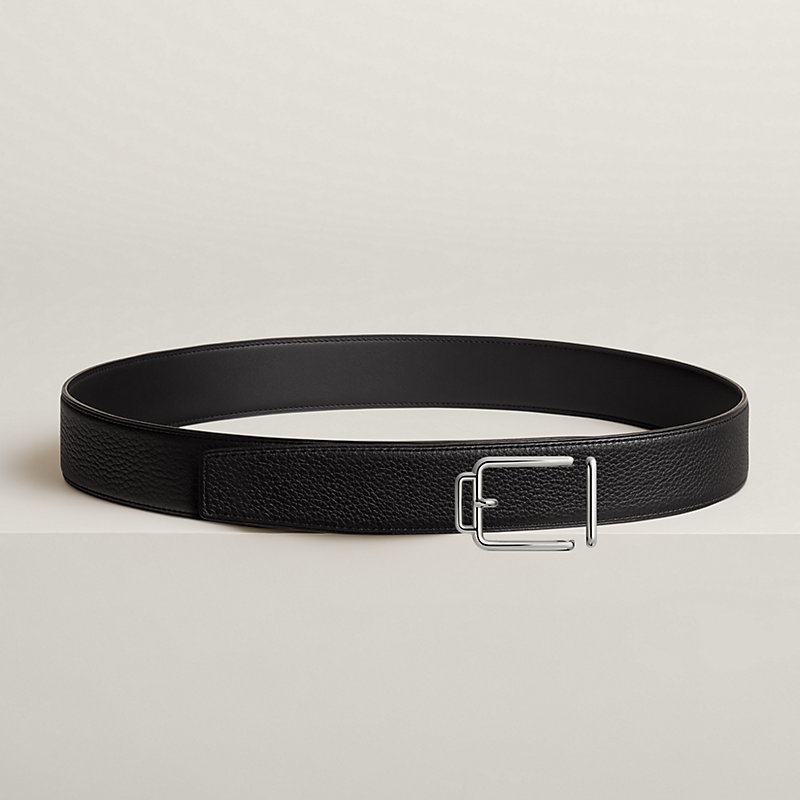 Volte-face reversible belt buckle & Reversible leather strap 38 mm
