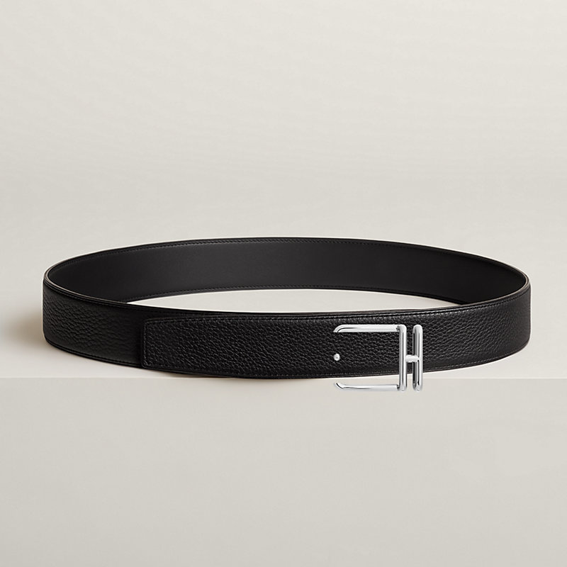 Volte-face reversible belt buckle & Reversible leather strap 38 mm