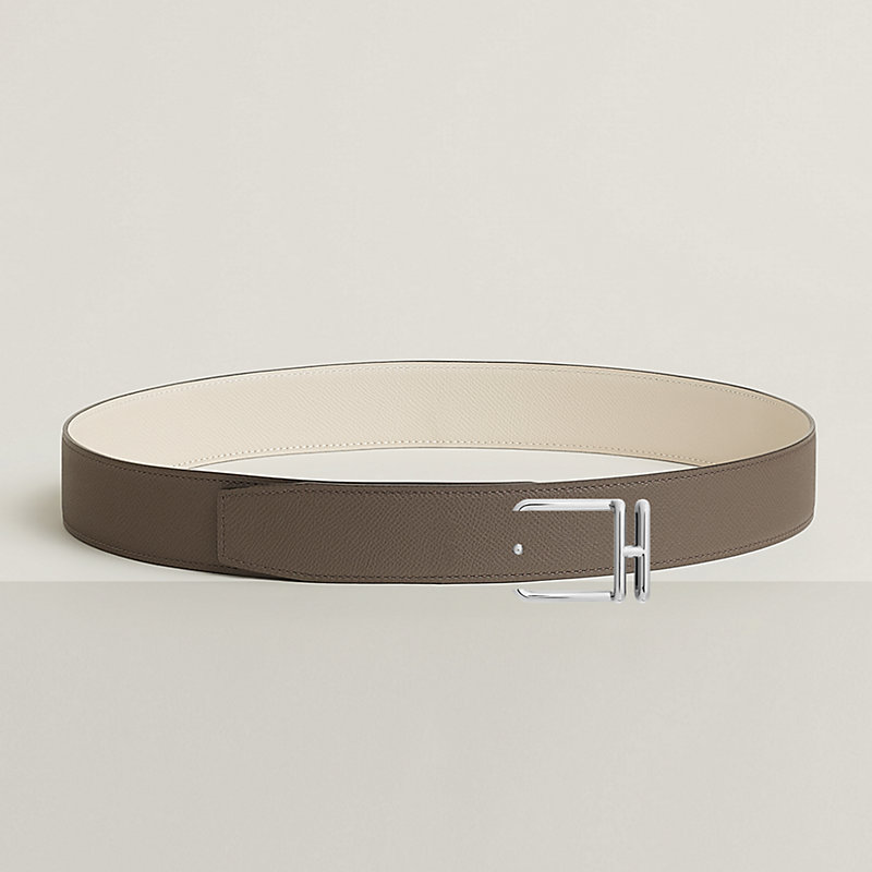 Volte-face reversible belt buckle & Reversible leather strap 38 mm