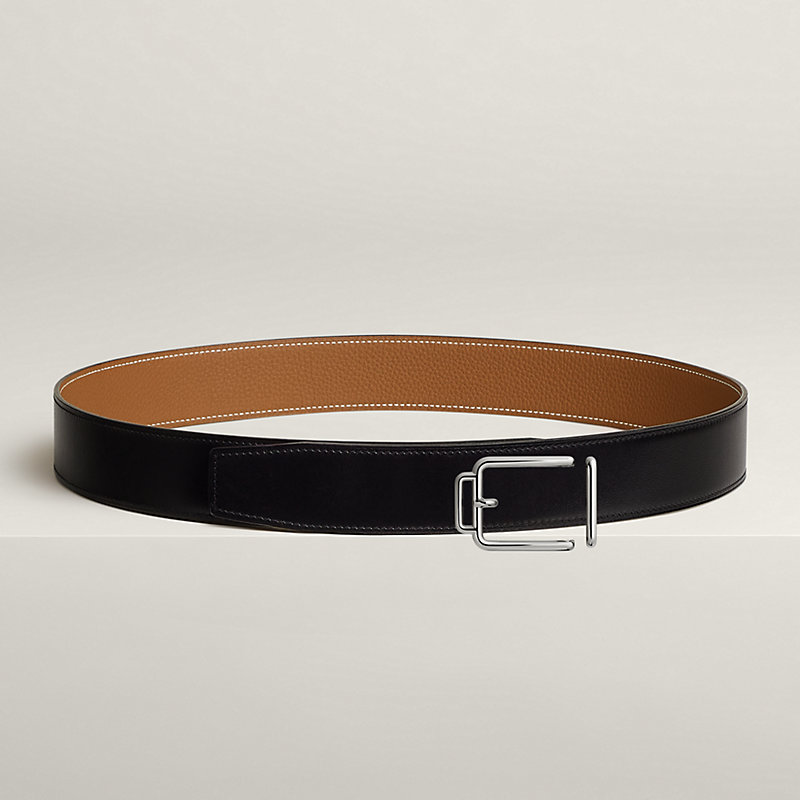 Volte-face reversible belt buckle & Reversible leather strap 38 mm