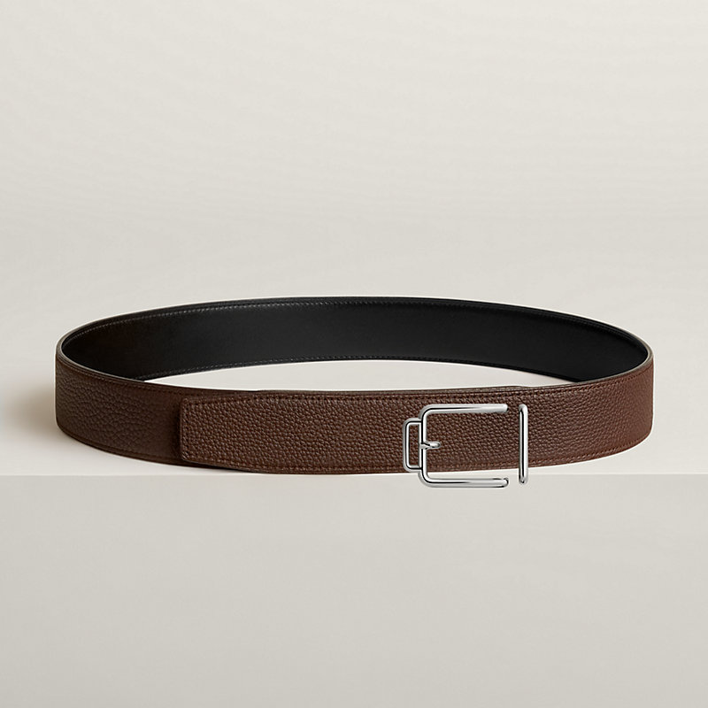 Volte-face reversible belt buckle & Reversible leather strap 38 mm