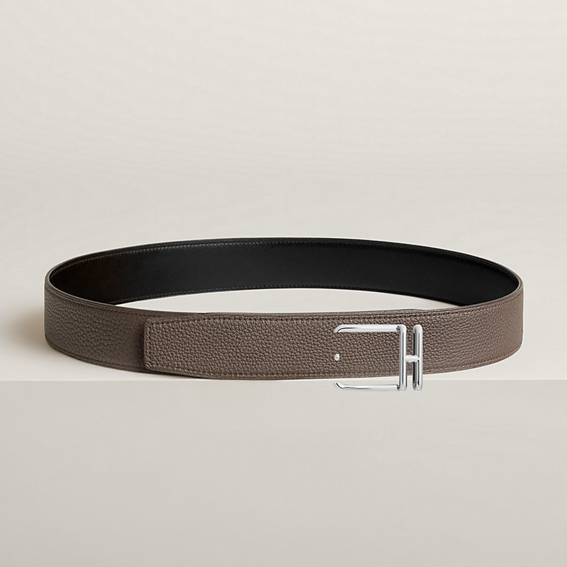 Volte-face reversible belt buckle & Reversible leather strap 38 mm