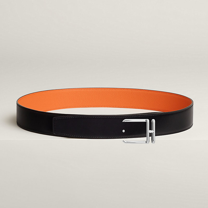 Volte-face reversible belt buckle & Reversible leather strap 38 mm