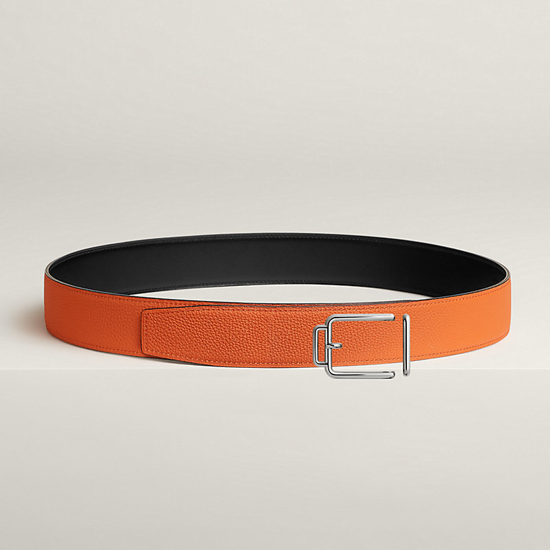 Volte-face reversible belt buckle & Reversible leather strap 38 mm