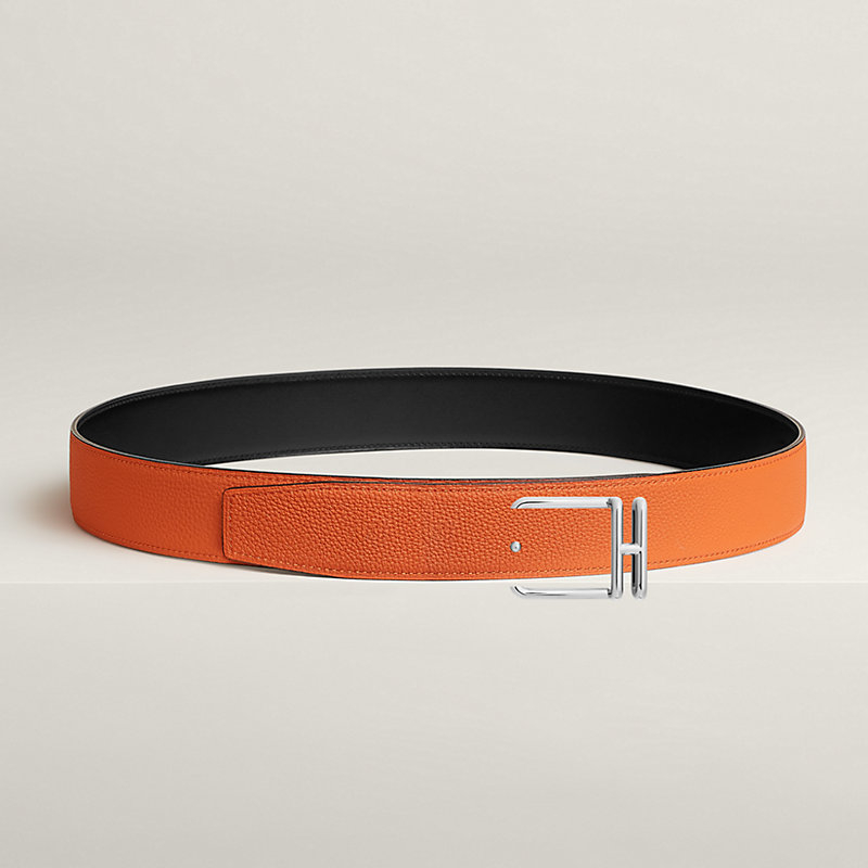 Volte-face reversible belt buckle & Reversible leather strap 38 mm