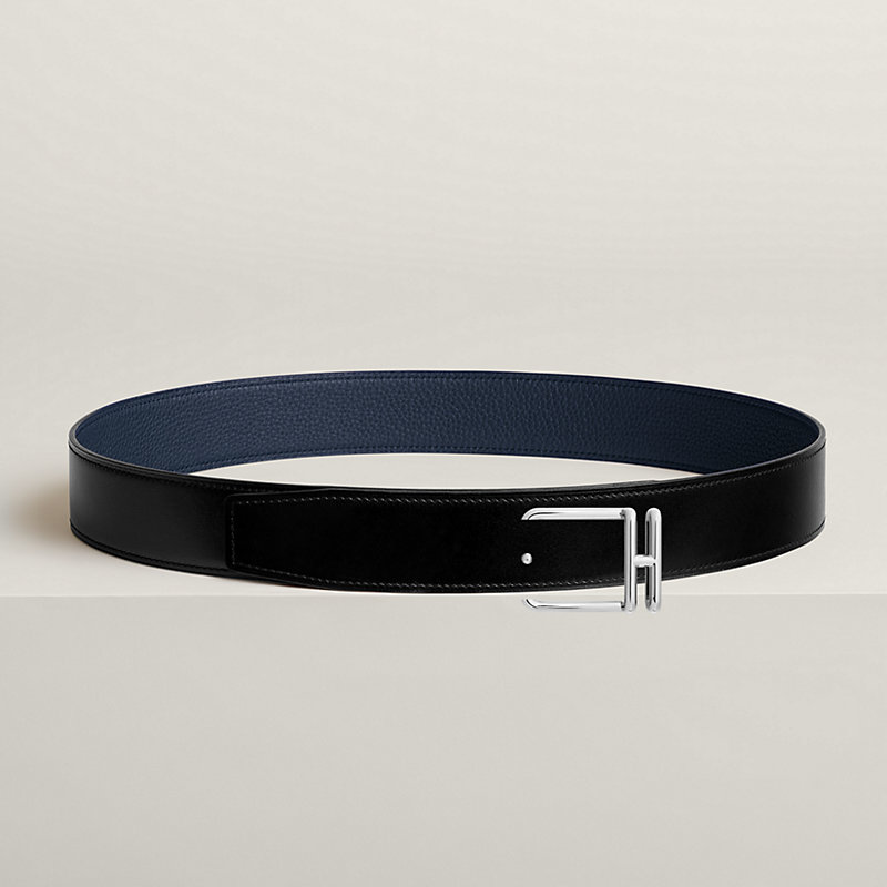 Volte-face reversible belt buckle & Reversible leather strap 38 mm