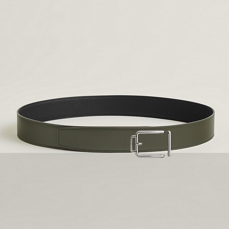 Volte-face reversible belt buckle & Reversible leather strap 38 mm