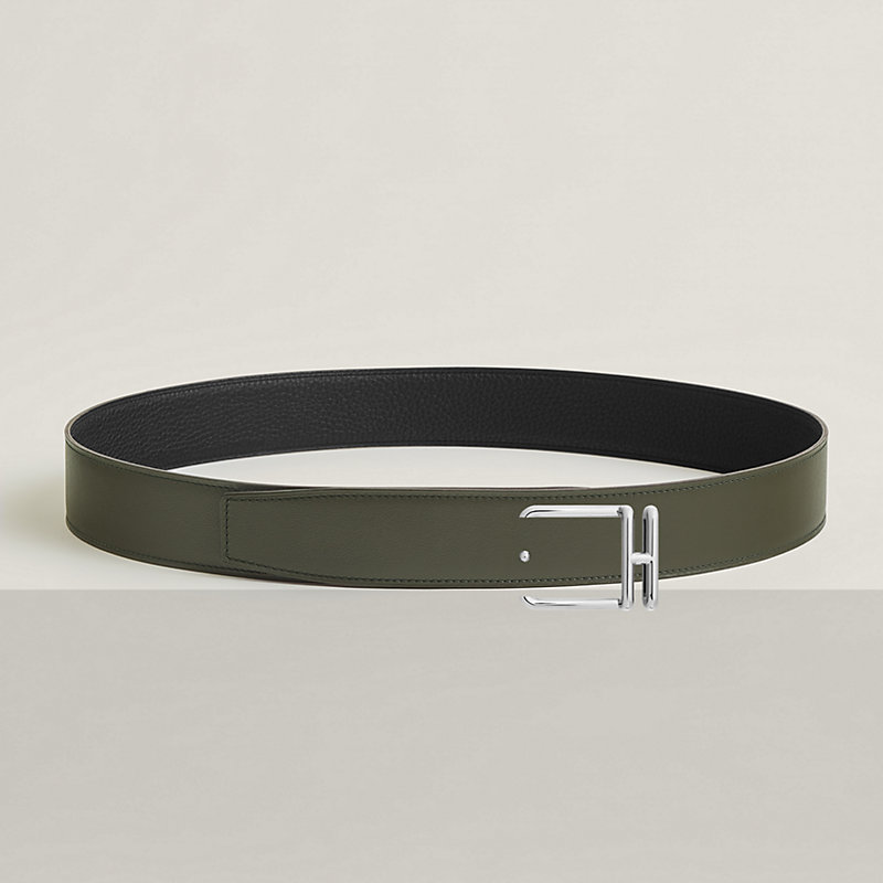 Volte-face reversible belt buckle & Reversible leather strap 38 mm