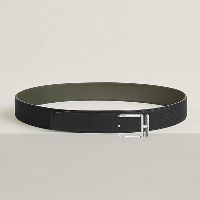 Volte-face reversible belt buckle & Reversible leather strap 38 mm