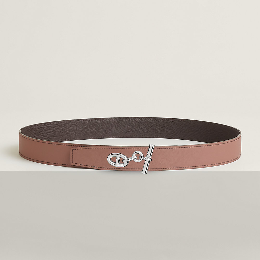 Yachting belt buckle & Reversible leather strap 32 mm