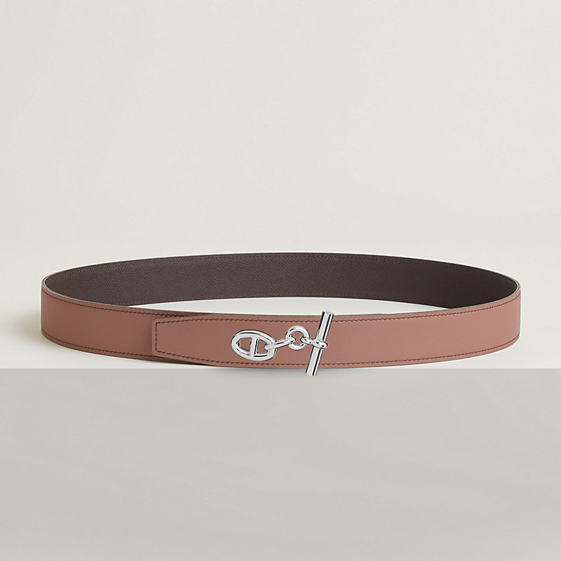 Yachting belt buckle & Reversible leather strap 32 mm