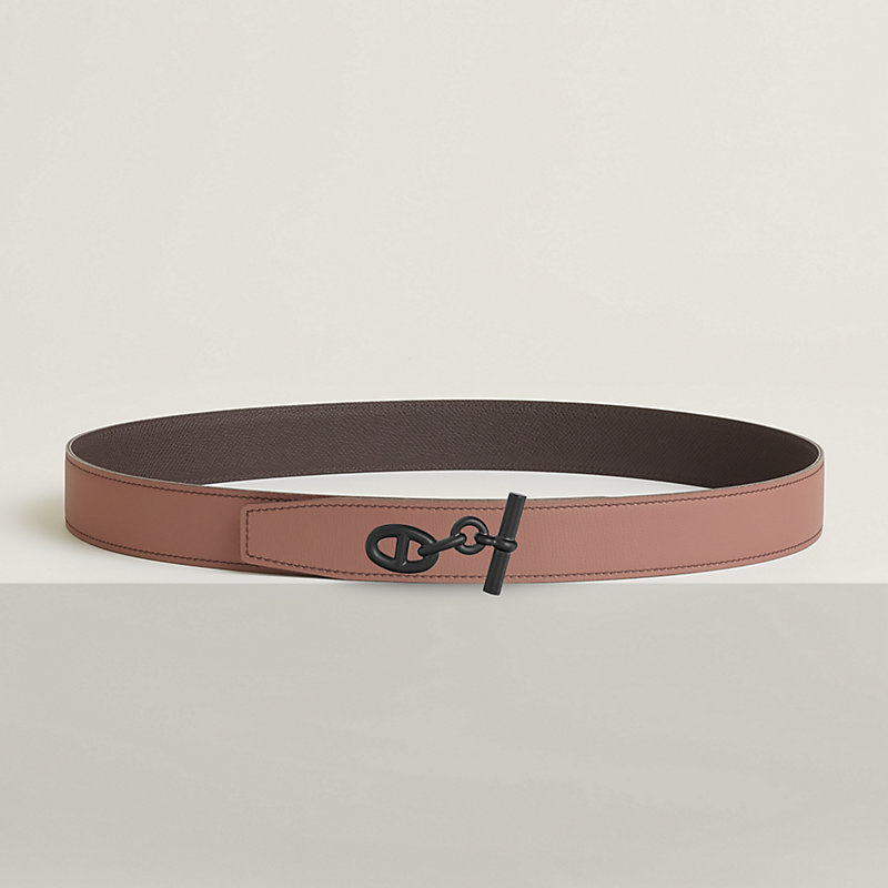 Yachting belt buckle & Reversible leather strap 32 mm