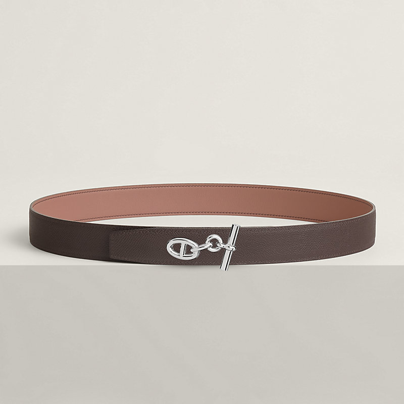 Yachting belt buckle & Reversible leather strap 32 mm