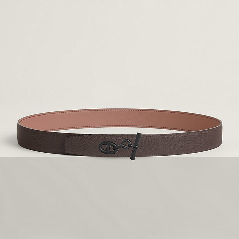 Yachting belt buckle & Reversible leather strap 32 mm