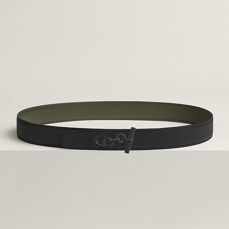 Yachting belt buckle & Reversible leather strap 32 mm