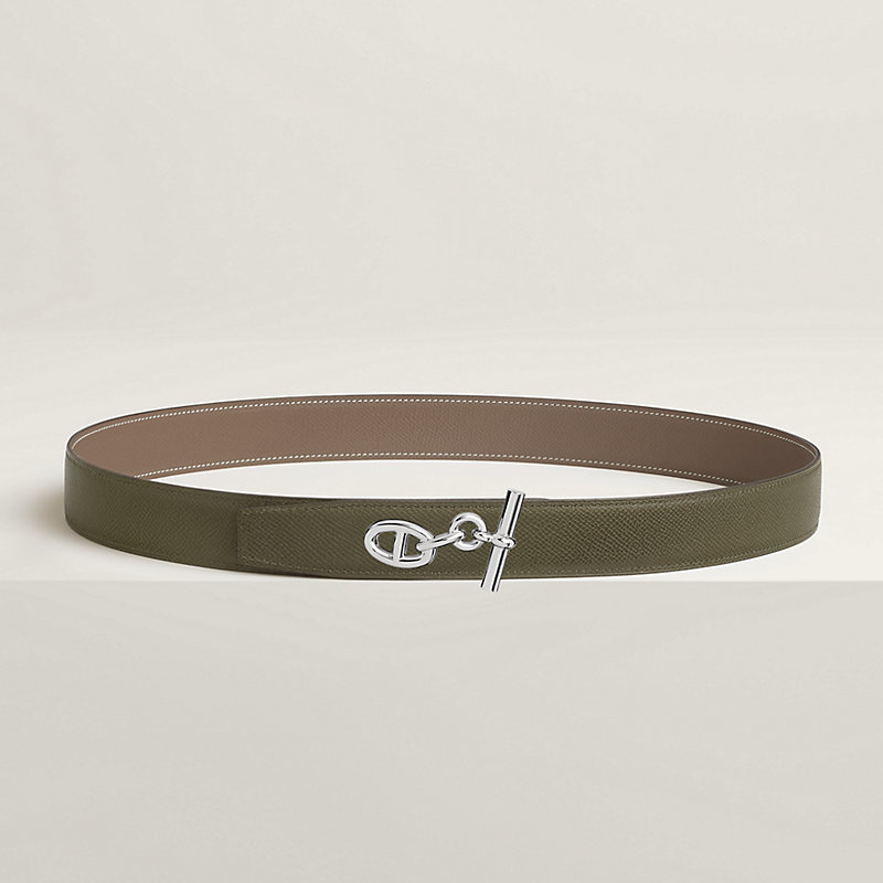 Yachting belt buckle & Reversible leather strap 32 mm