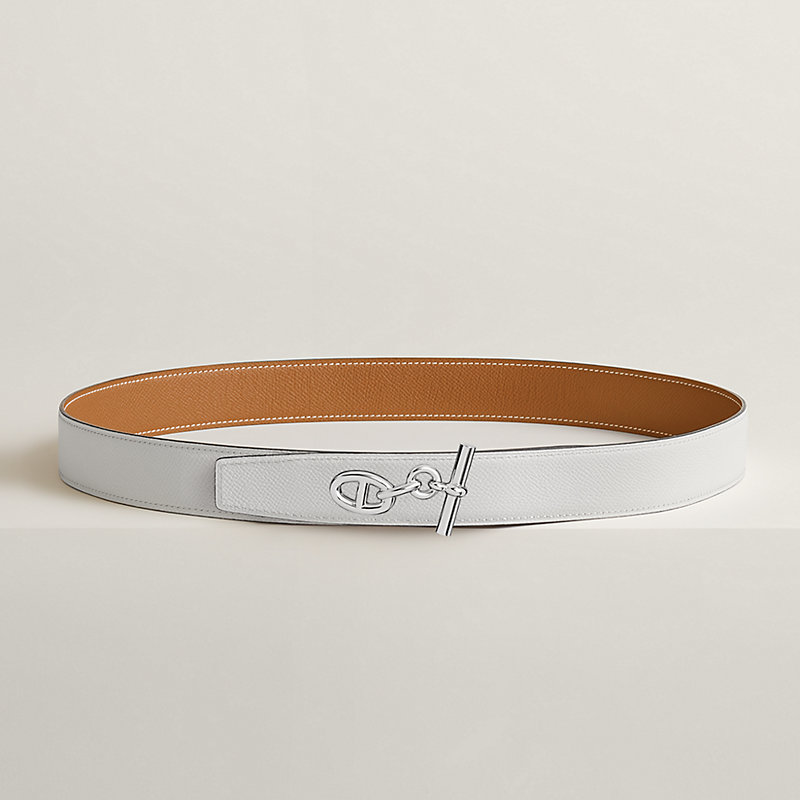 Yachting belt buckle & Reversible leather strap 32 mm