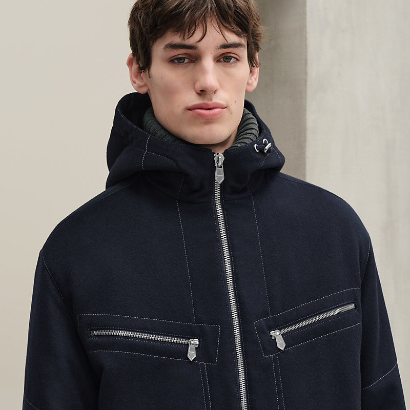 Zipped hooded jacket