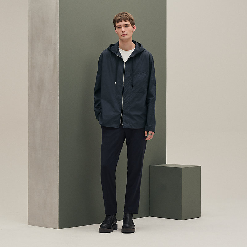 Zipped hooded jacket shirt