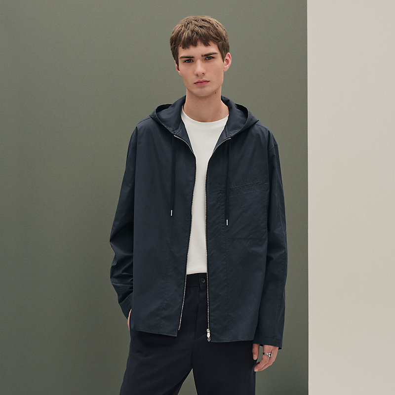 Zipped hooded jacket shirt