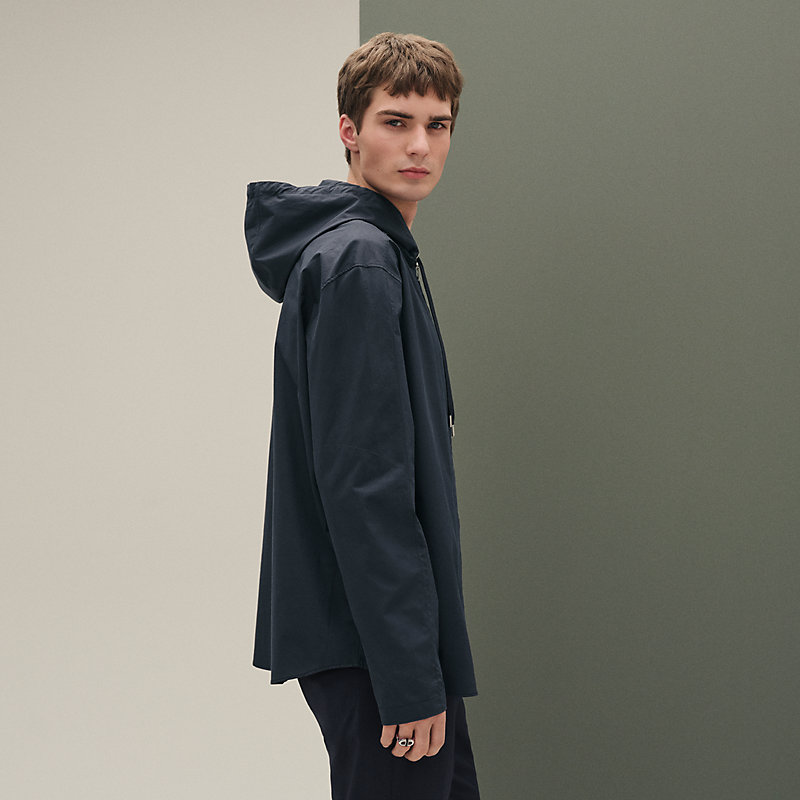 Zipped hooded jacket shirt