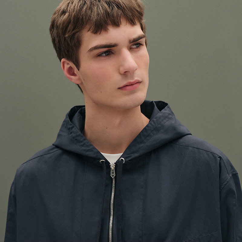 Zipped hooded jacket shirt