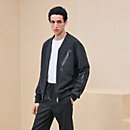 View: Worn, Zipped varsity cardigan with leather detail