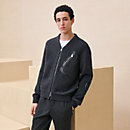 View: Worn, Zipped varsity cardigan with leather detail