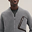Zipped varsity cardigan with leather detail, view 4 of 5