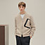 Zipped varsity cardigan with leather detail, view 2 of 5
