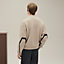 Zipped varsity cardigan with leather detail, view 3 of 5