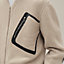 Zipped varsity cardigan with leather detail, view 4 of 5