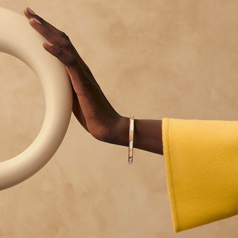 “格子花呢与链条Obliques”珐琅手镯