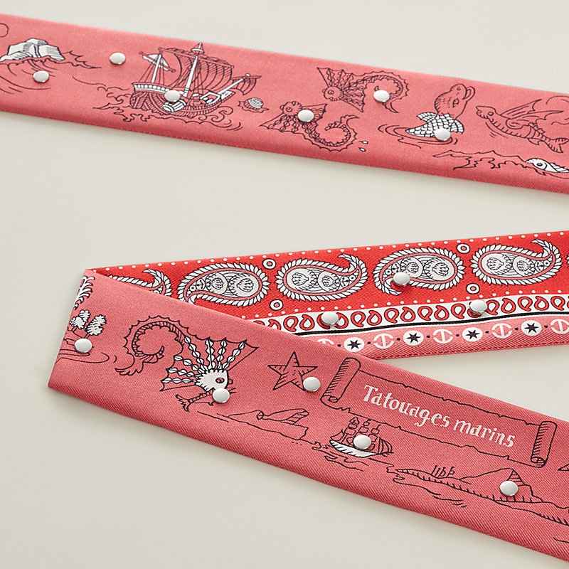 “水手纹身Bandana”铆钉斜纹缎带