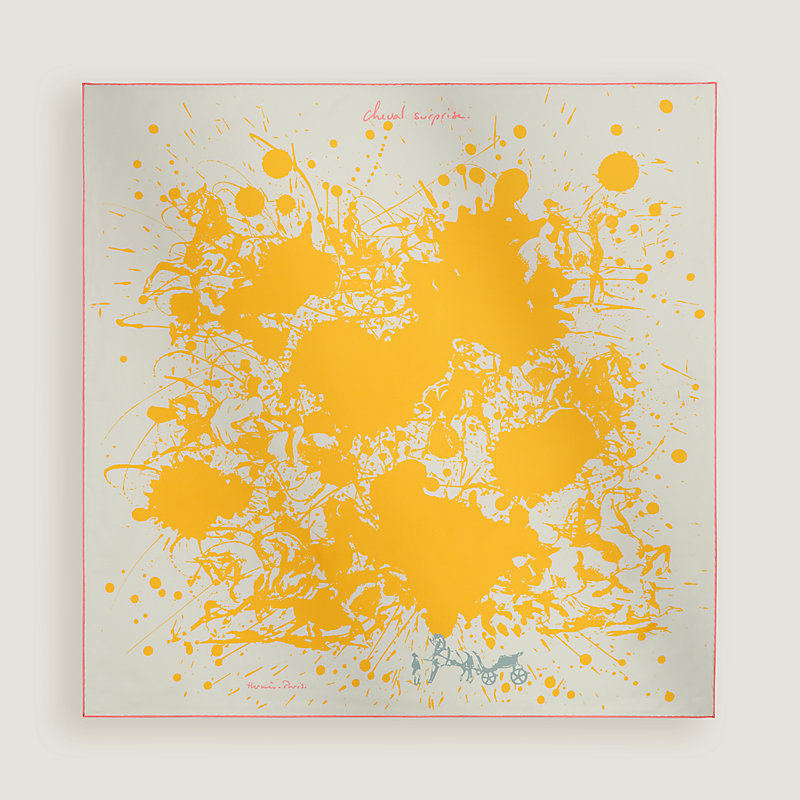 “泼墨骏马”90双面方巾