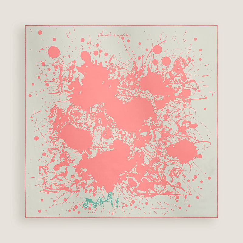 “泼墨骏马”90双面方巾