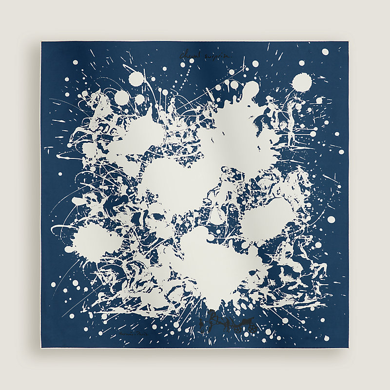 “泼墨骏马”90双面方巾