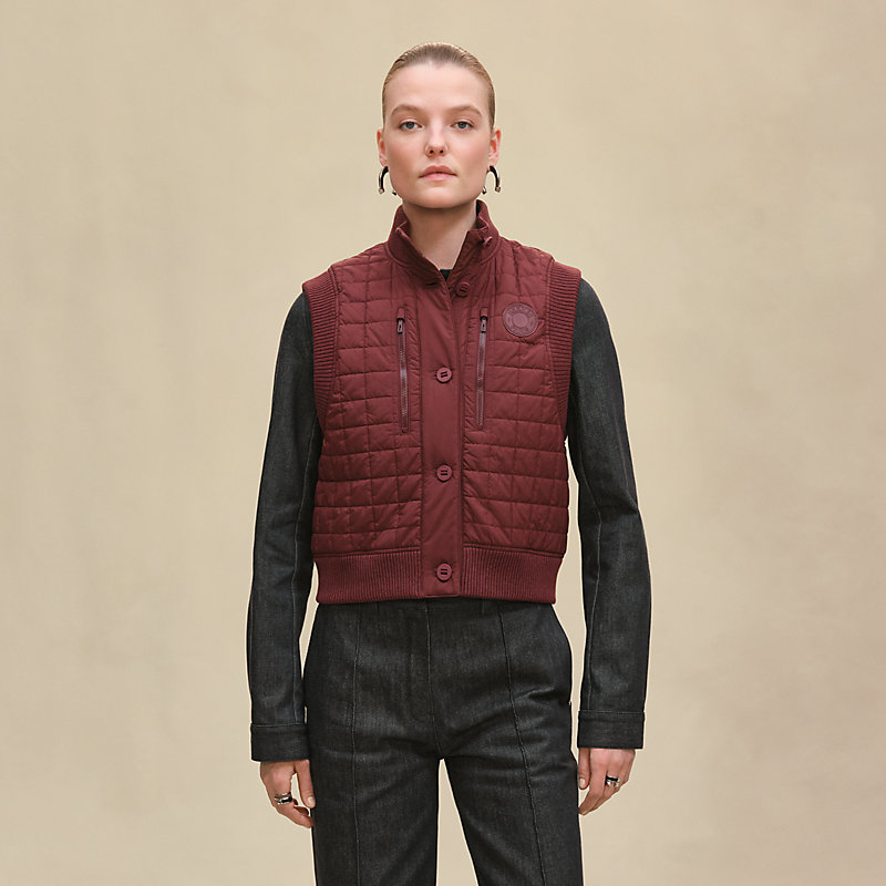 绗缝无袖飞行员夹克