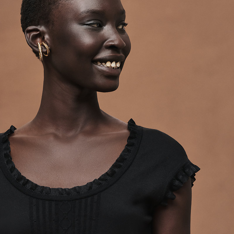 荷叶边细节短袖套头衫