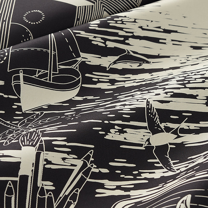 “诗意遨游”90方巾