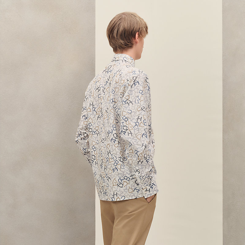 “马术书法”直筒衬衫