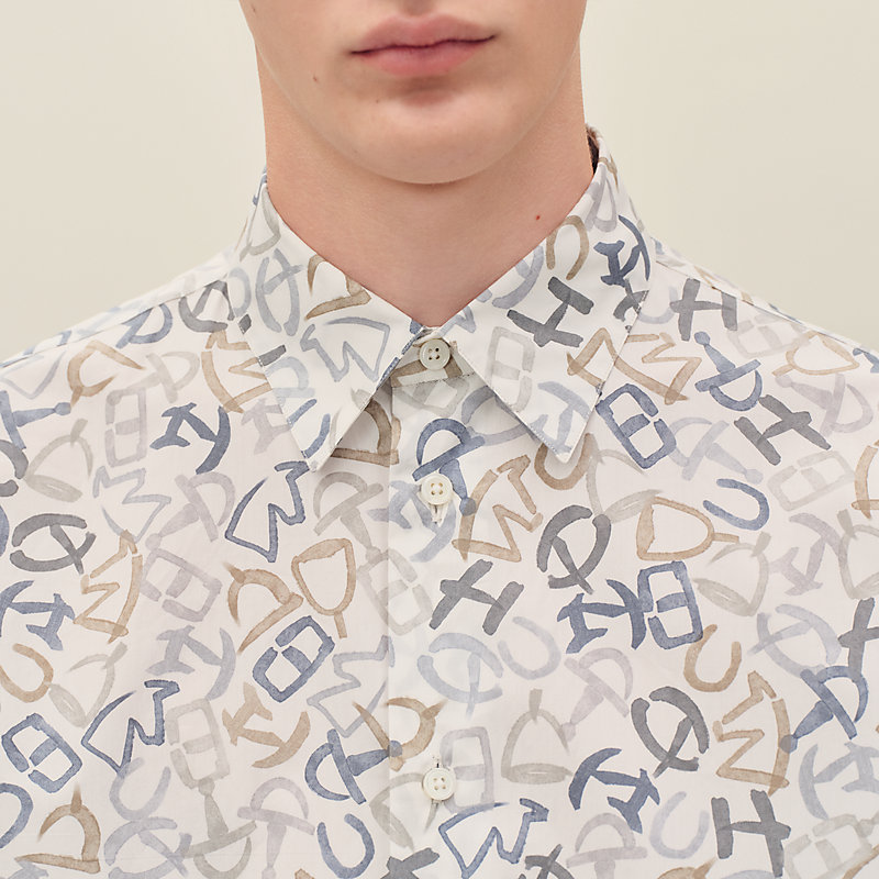 “马术书法”直筒衬衫